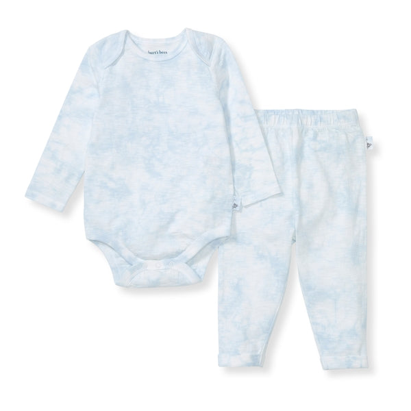 Desert Tie Dye Organic Cotton Bodysuit Set - Ocean