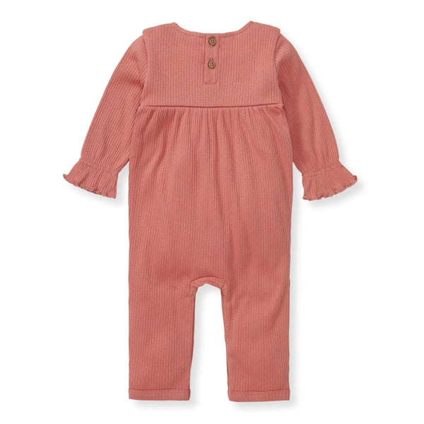 Babydoll Organic Cotton Jumpsuit - Terracotta