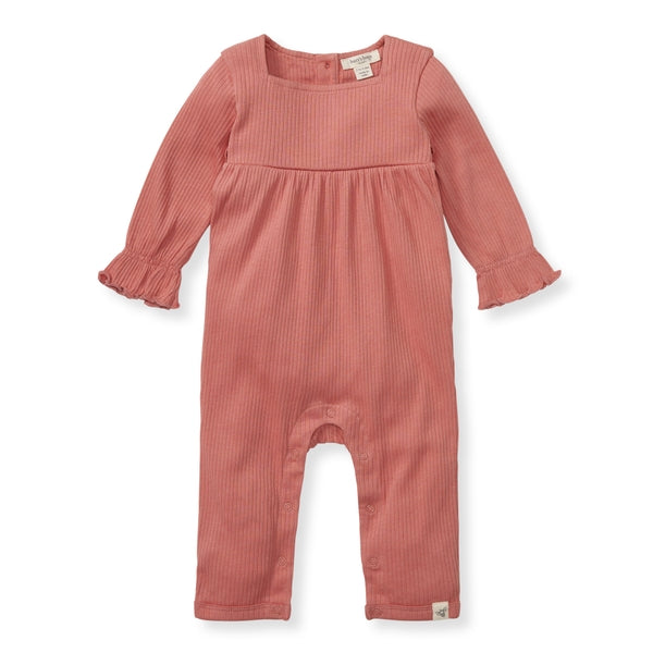 Babydoll Organic Cotton Jumpsuit - Terracotta