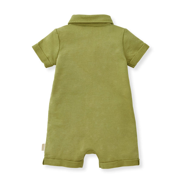 Organic Polo Romper - Iguana