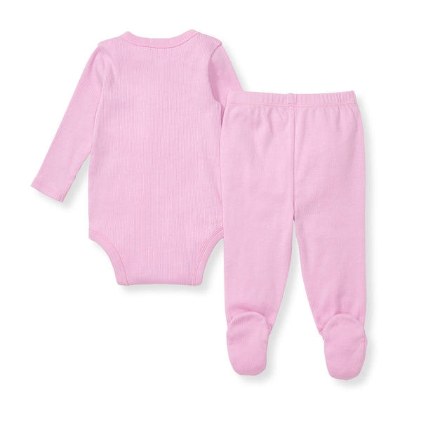 Wrap Front Baby Bodysuit Set - Crocus