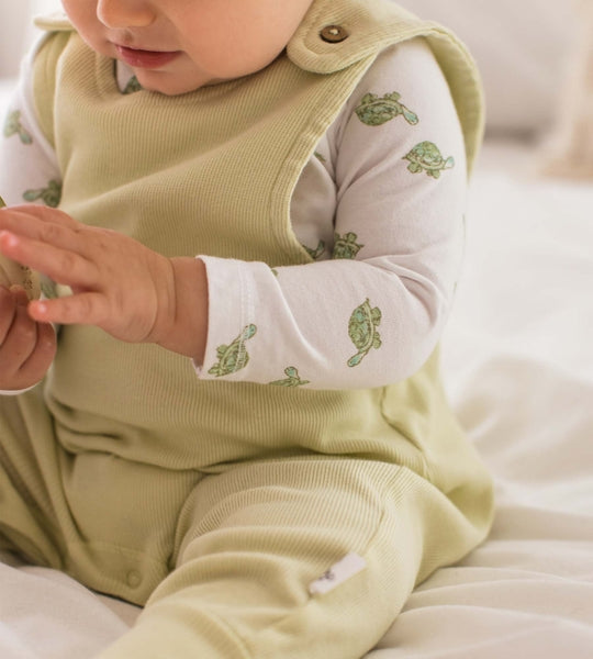 Tortoise Baby Jumpsuit & Bodysuit Set - Mint Tea