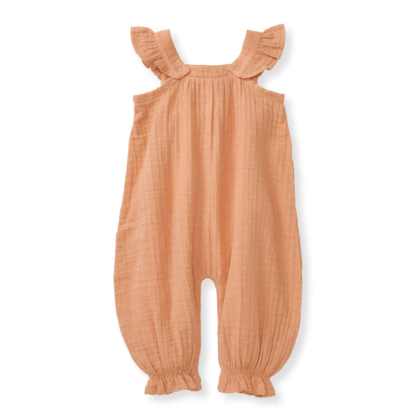 Dotted Muslin Jumpsuit - Peach Puff