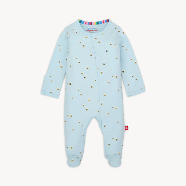 Organic Cotton Magnetic Footie - Honey Hill