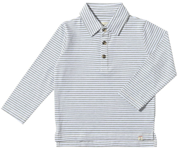 Midway Polo - Grey/White Stripe