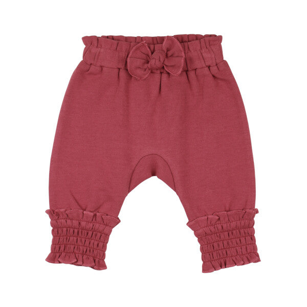 Organic Smocked Bubble Pants - Appleberry