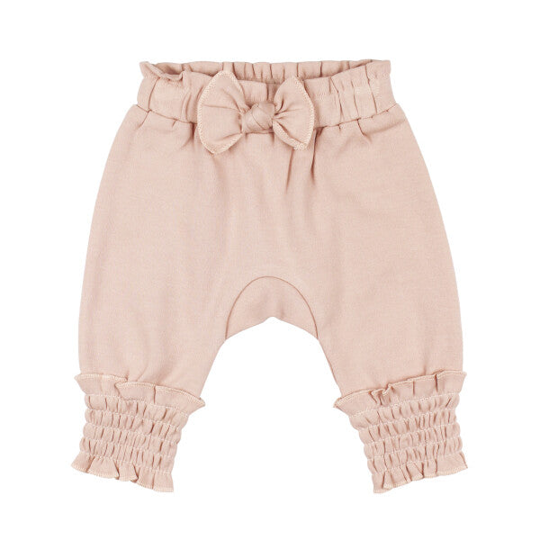 Organic Smocked Bubble Pants - Rosewater