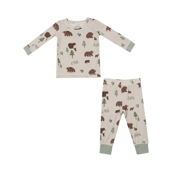 Long Sleeve Bamboo Loungewear Set - Sweet Brown Bears