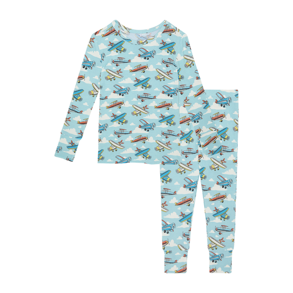 Long Sleeve Classic Pajama Set - Posh Planes