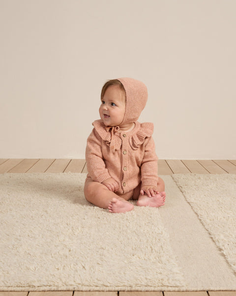 Ruffle Collar Cardigan - Rose