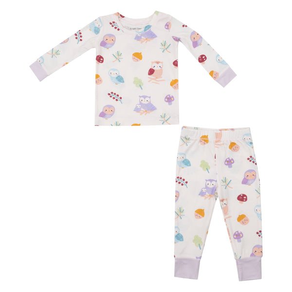 Long Sleeve Bamboo Loungewear Set - Cute Owls