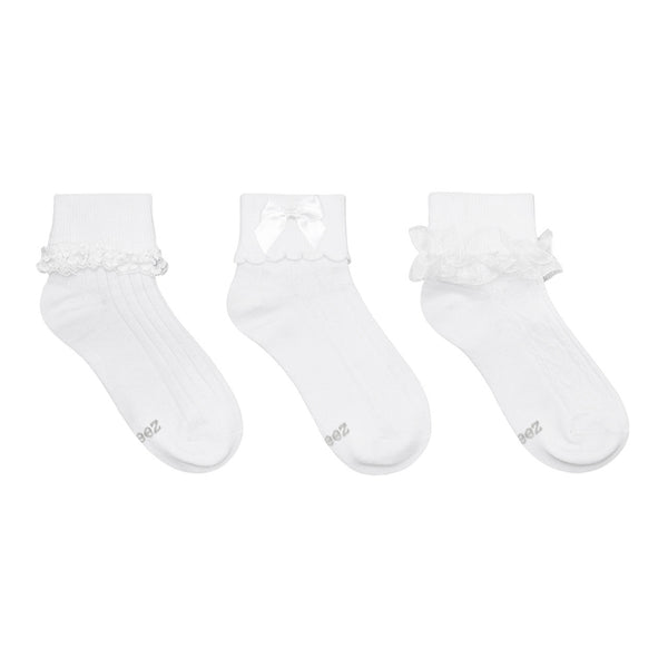 Classic Cuffed 3-Pack Socks - White