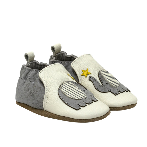 Soft Sole Baby Elephant Stars - Ivory