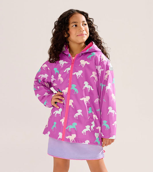 Zip Up Rain Jacket - Leaping Horses