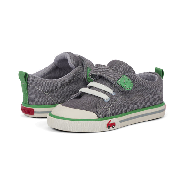 Stevie II - Gray Denim/Green