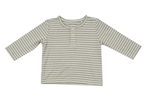 Long Sleeve Henley - Desert Sage Stripe