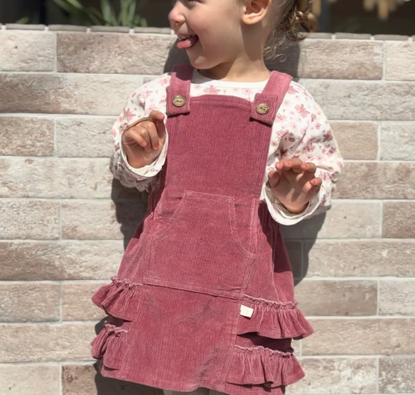 Corduroy Pinafore - Rose