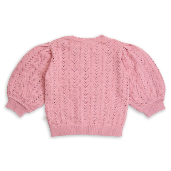 Bell Sleeve Berry Knit Sweater - Rose