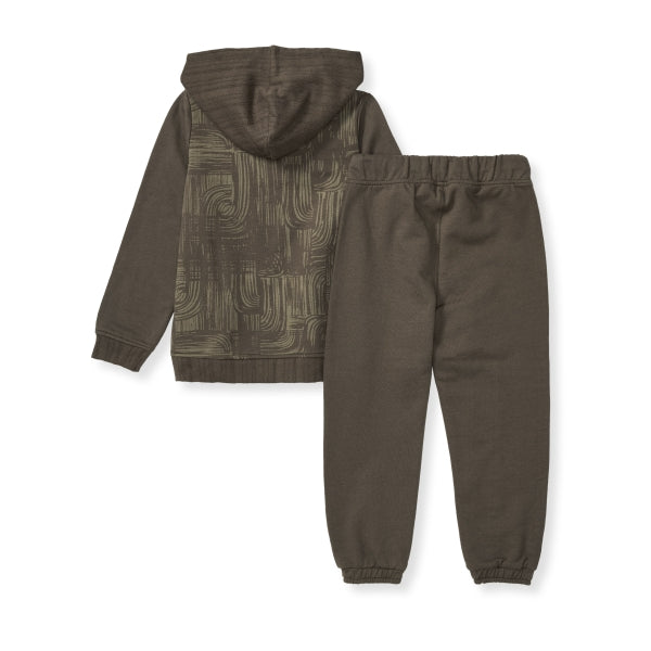 Abstract Waterfalls Organic Sweat Shirt & Pants Set - Camp