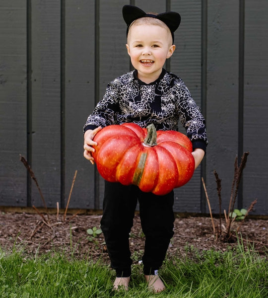 Spiderwebs Boy Organic Shirt & Pants Set - Onyx