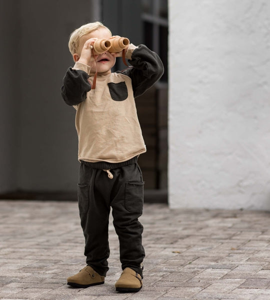 Organic Cotton Raglan Crewneck & Pant Set - Ginger