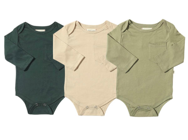 Tellico Triple Pack Onesies and Tees - Tan/Green/Sage