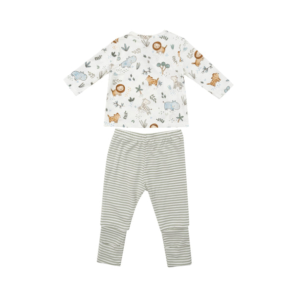 Take Me Home Set With Roll Over Cuff Pant - Delicate Safari