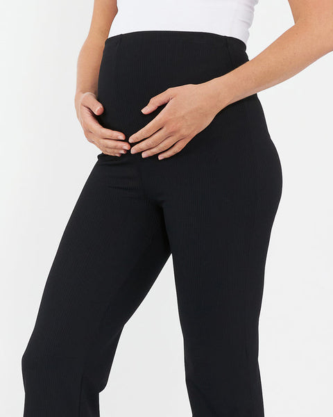 Jonah Ribbed Flare Pants - Black