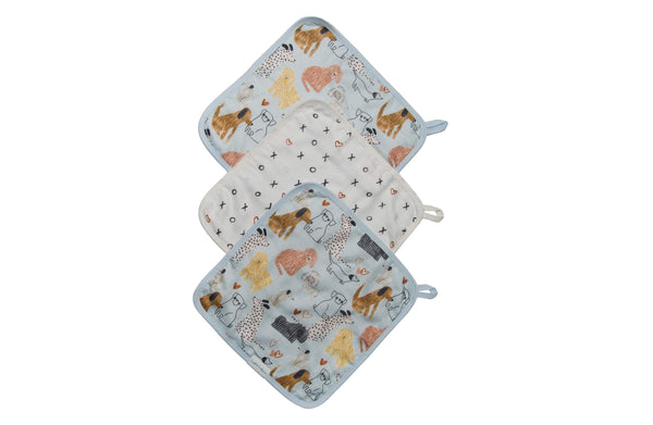 Muslin Washcloth Set - Honey Puppies