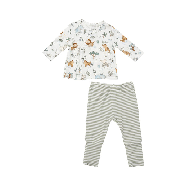 Take Me Home Set With Roll Over Cuff Pant - Delicate Safari