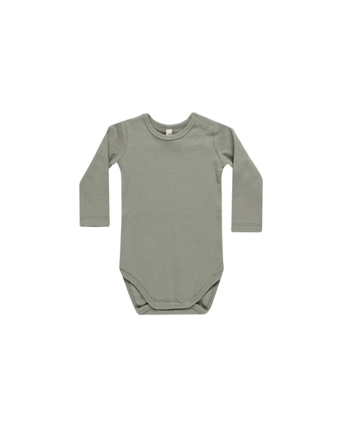 Ribbed Long Sleeve Bodysuit - Basil