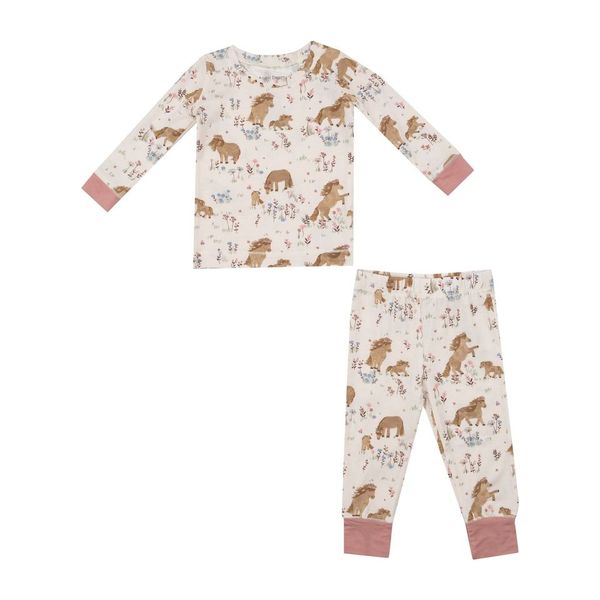 Long Sleeve Bamboo Loungewear Set - Pretty Ponies