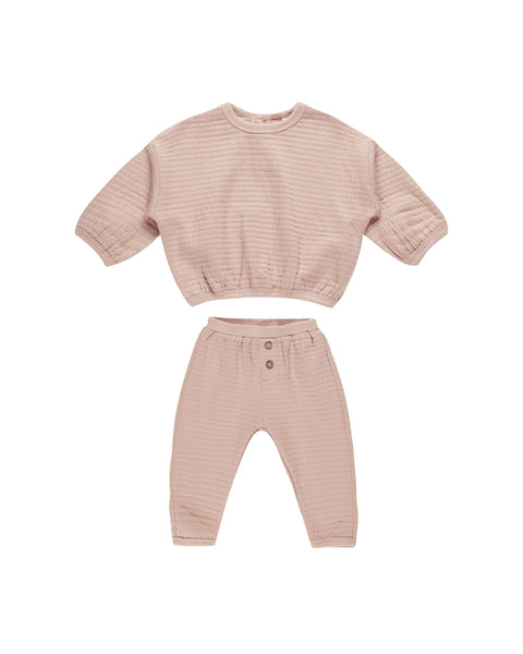 Textured Sweat Set - Blush