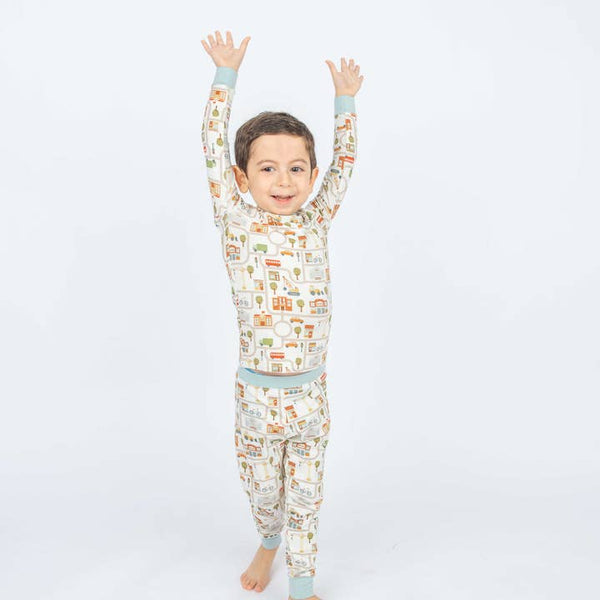 Bamboo Two Piece Long Sleeve Pajamas - Let's Go City