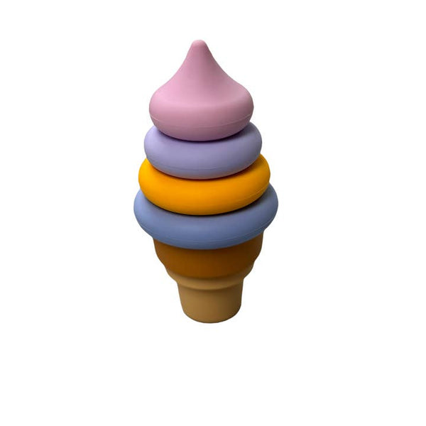 Silicone Stacking Ice Cream BPA FreeTeether - Lavender Fog