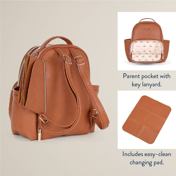 Itzy Mini Plus Diaper Bag - Cognac