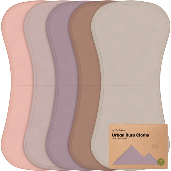 Organic Urban Burp Cloths - Mauve - Set of 5