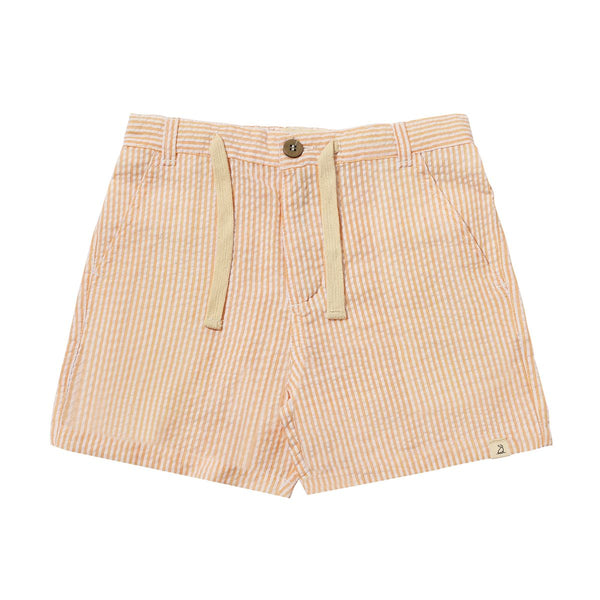 Crew Shorts - Gold/White Seersucker