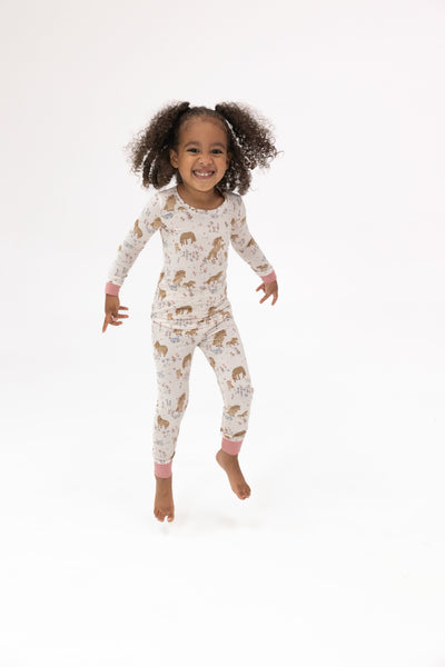 Long Sleeve Bamboo Loungewear Set - Pretty Ponies