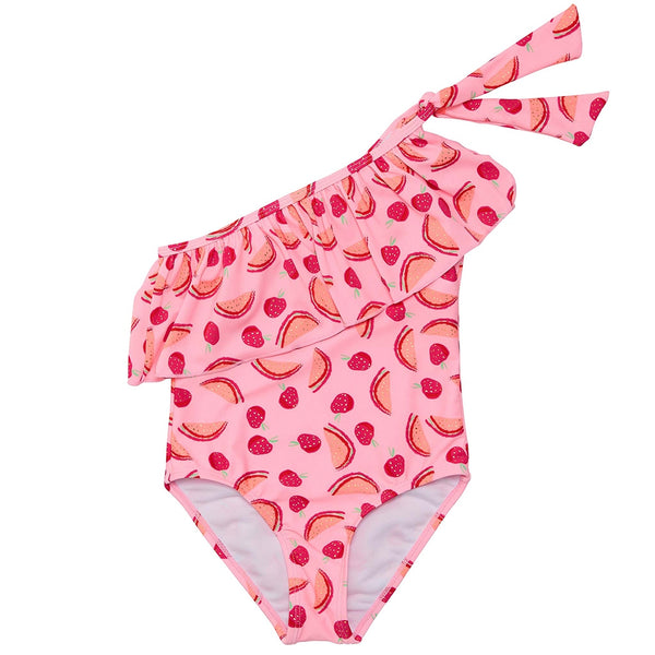 One Shoulder Swimsuit - Berry Sweet