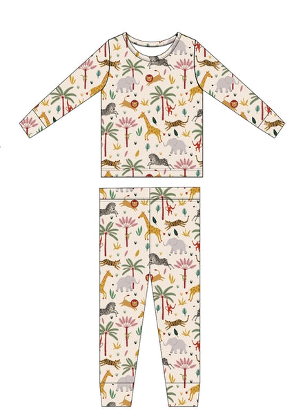 Two Piece Pajama Set - Safari