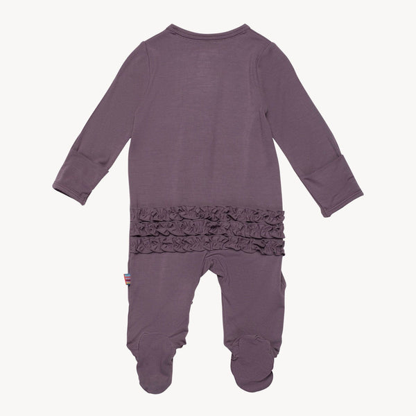 Modal Magnetic Ruffle Footie - Eggplant