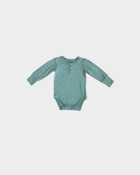 Long Sleeve Henley Bodysuit - Pine