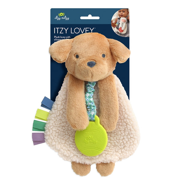 Itzy Lovey Puppy Plush with Silicone Teether Toy