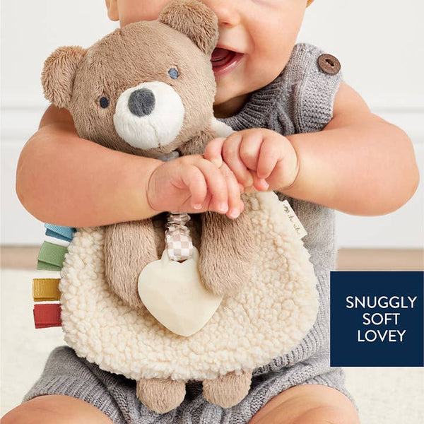 Itzy Lovey Bear Plush with Silicone Teether Toy