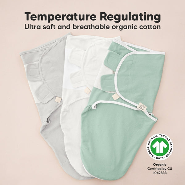 SOOTHE Zippy Swaddle Wraps - 3-Pack (Sage)