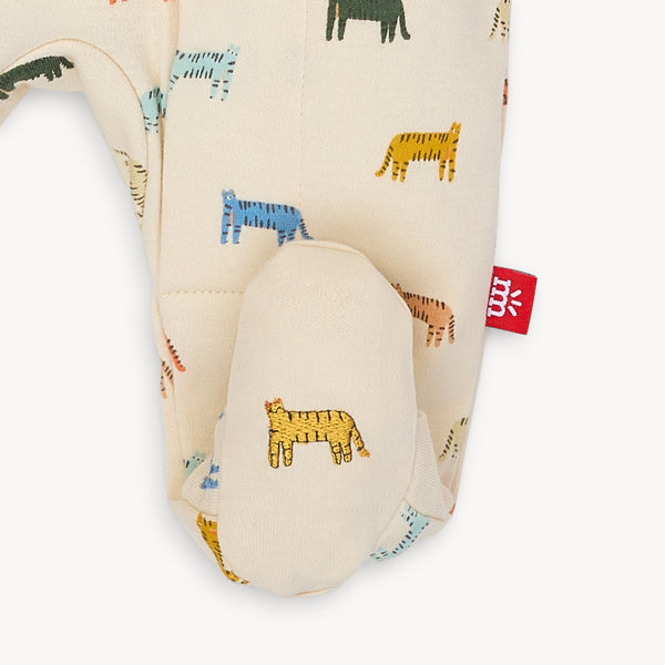 Organic Cotton Magnetic Footie - Le Tigre