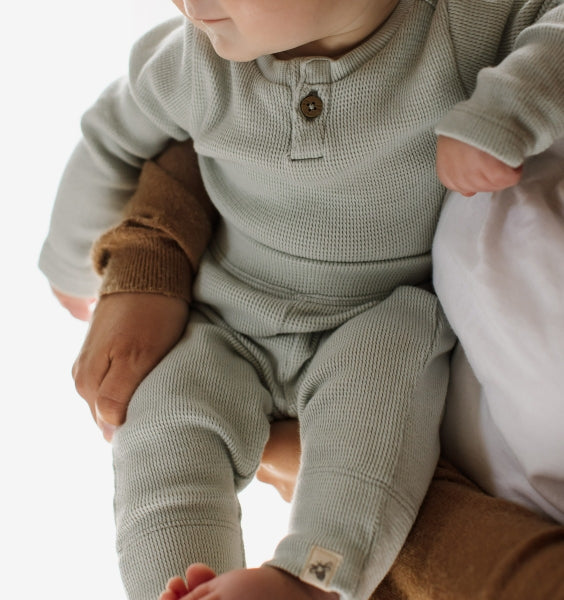 Organic Cotton Thermal Top & Pant Set - Cloudy