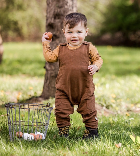 Stacked Farm Animals Overall & Bodysuit Set