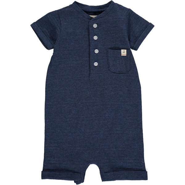 Camborne Henley Romper - Navy Ribbed